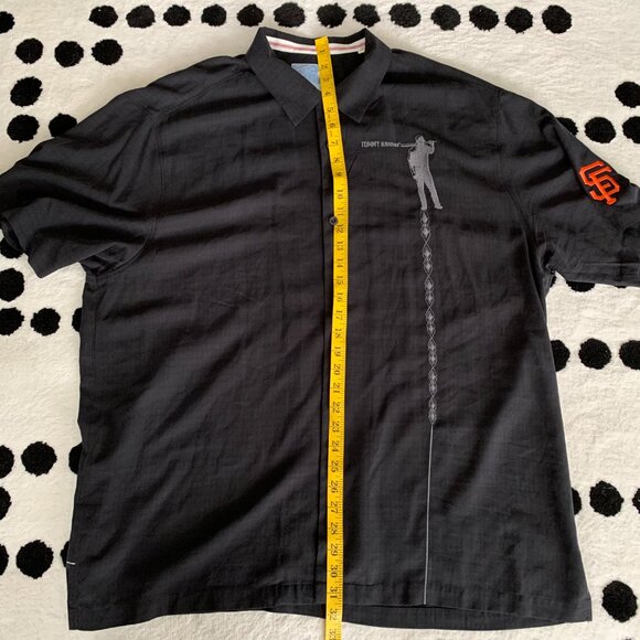 Tommy Bahama Baseball San Francisco Giants Button Up Shirt Mens XL Black Silk - Picture 11 of 11